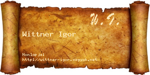Wittner Igor névjegykártya